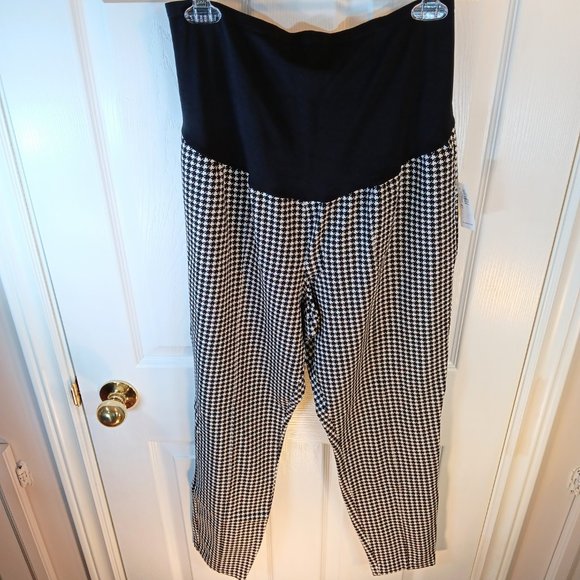 Old Navy NWT Maternity Houndstooth Dress Pants Black White Women's Size XL - Picture 10 of 16